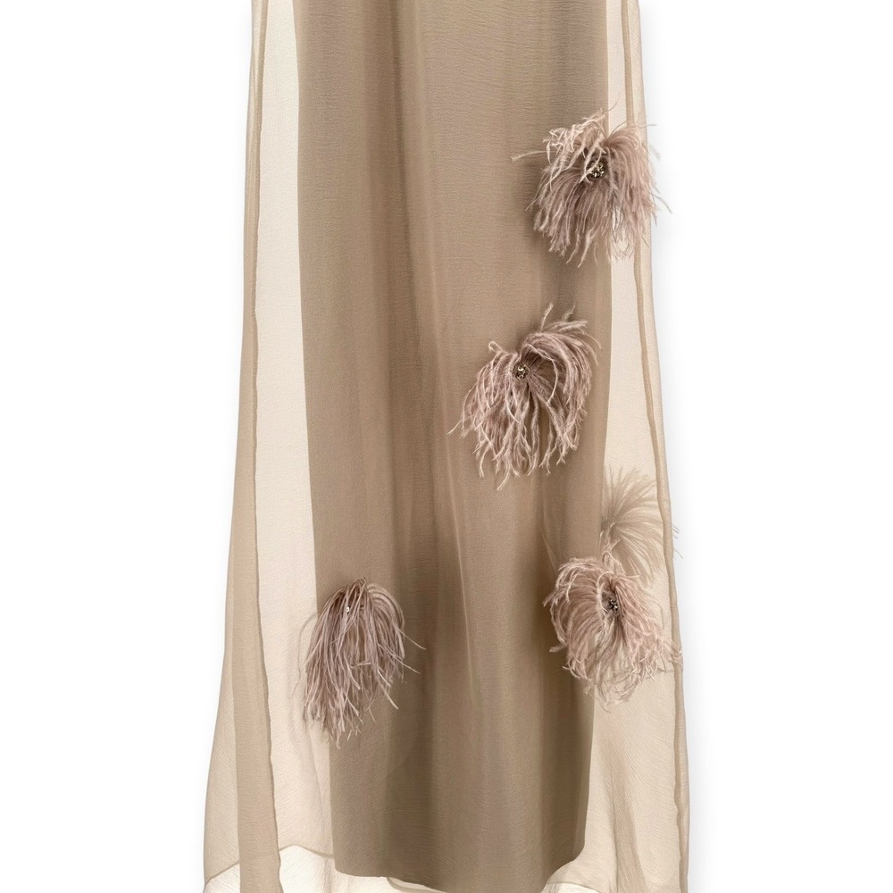 NWT o.p.t Naia Organza Tie Neck Maxi Dress in Oatmeal - Size XS - Picture 6 of 11